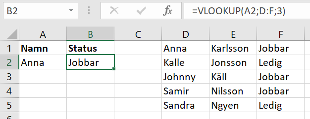 VLOOKUP i Excel